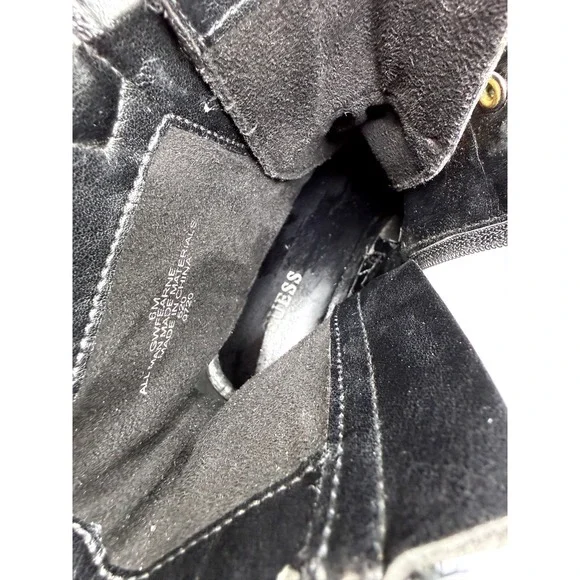 Guess Fearne Womens Black Floral Combat Boots Side Zip Lug Sole GWFEARNE Size 6M - Picture 13 of 15